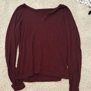 White House Black Market Maroon long sleeve S